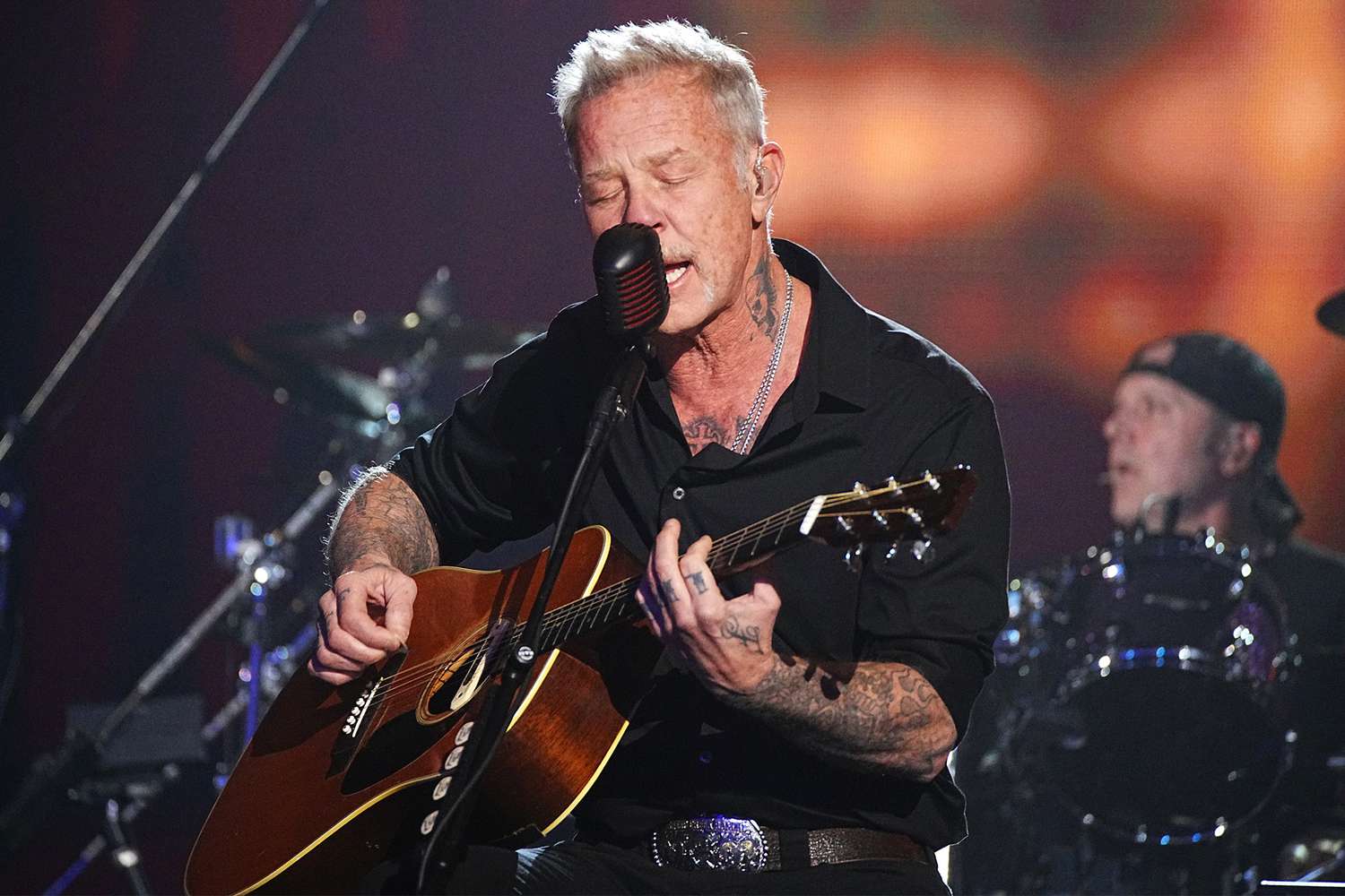 James Hetfield of Metallica performs onstage as Metallica Presents: The Helping Hands Concert (Paramount+) at Microsoft Theater on December 16, 2022 in Los Angeles, California.