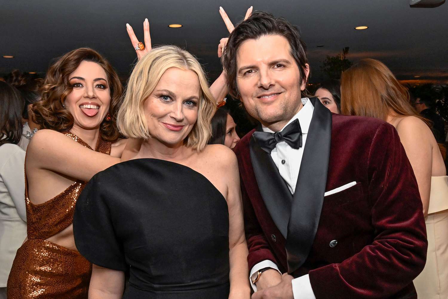Aubrey Plaza, Amy Poehler and Adam Scott 29th Annual Screen Actors Guild Awards, Green Room,