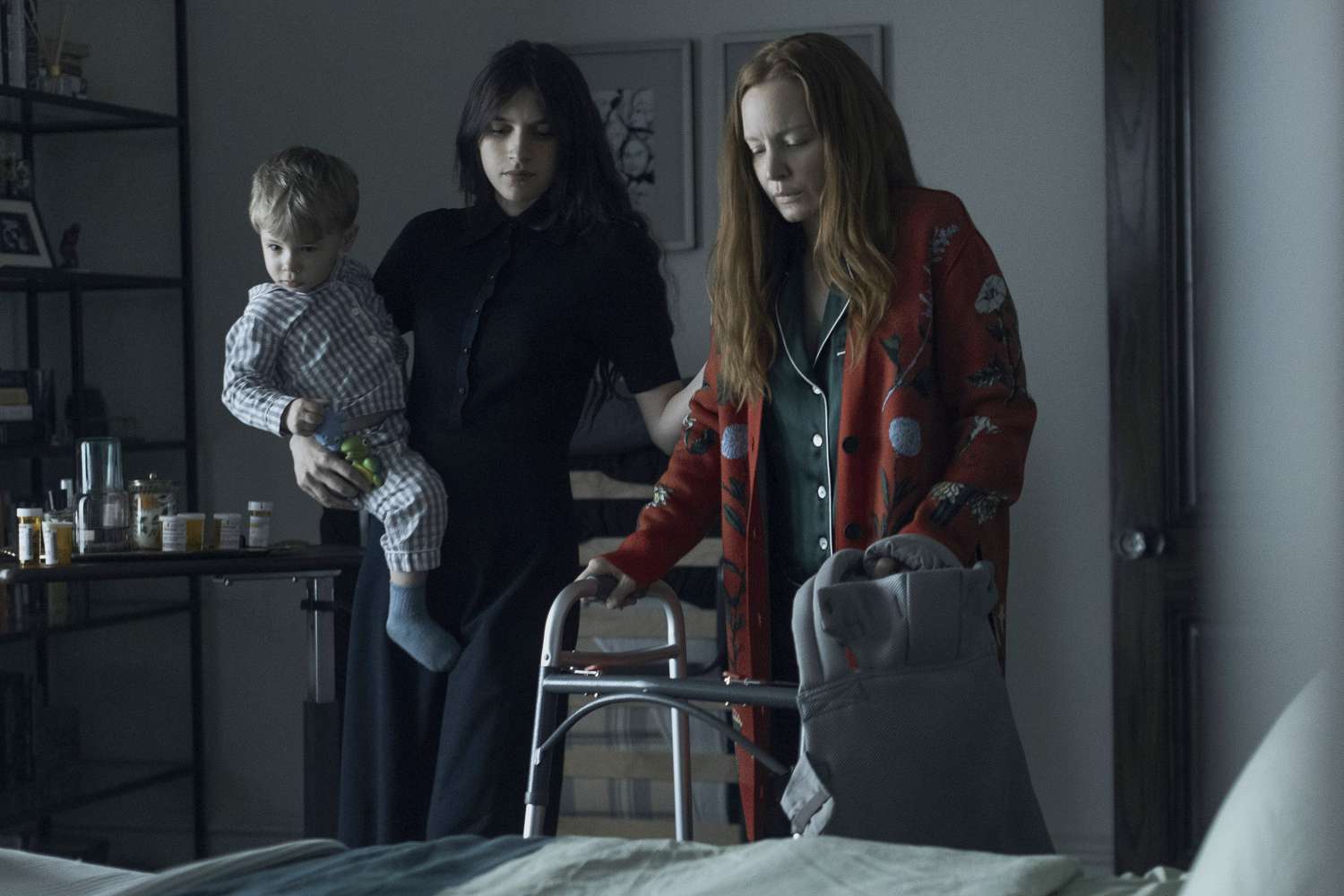 Nell Tiger Free and Lauren Ambrose in "Servant," now streaming on Apple TV+