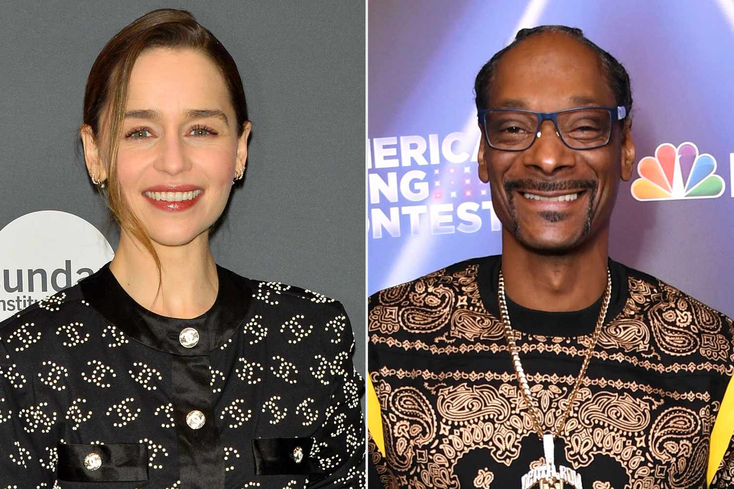 Emilia Clarke attends the 2023 Sundance Film Festival; Snoop Dogg attends the premiere of NBC's "American Song Contest"
