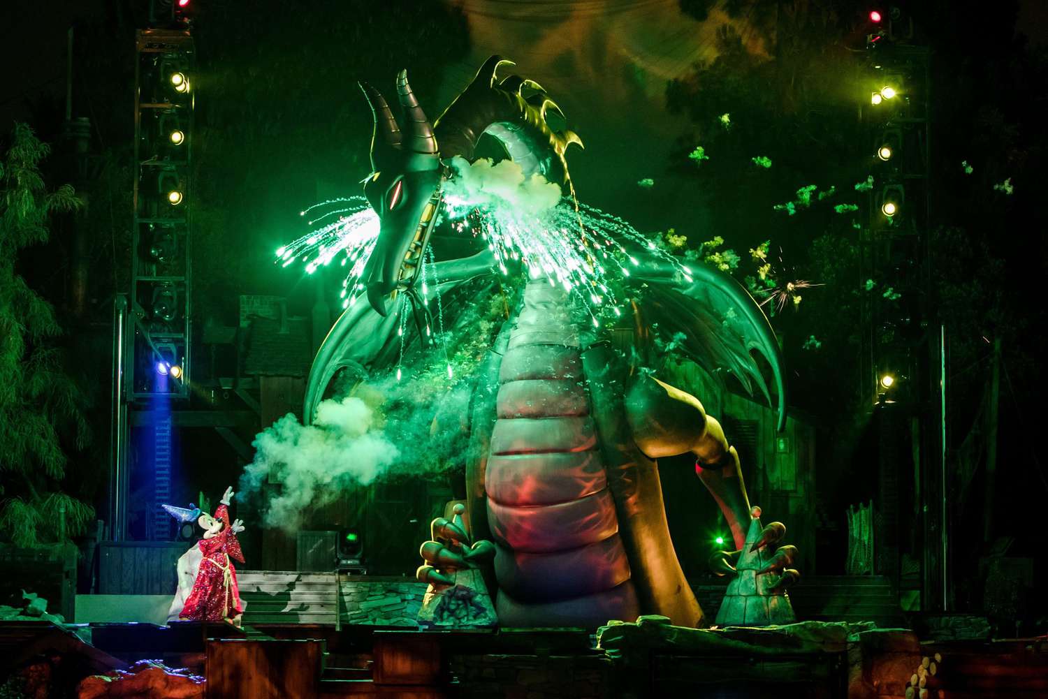 Fantasmic!, a “must-see” show at Disneyland Park for nearly 30 years, returns on May 28, 2022. Disney’s longest-running nighttime spectacular is an emotional extravaganza of colorful Disney animated film images, choreographed to an exciting musical score. The waters of the Rivers of America come alive as Mickey Mouse’s power of imagination enables him to create fantastic events and images as seen in beloved Disney classic films like “Fantasia,” “The Jungle Book,” “The Little Mermaid” and more. Guests can visit Disneyland.com and the Disneyland app for the latest details. (Joshua Sudock/Disneyland Resort)