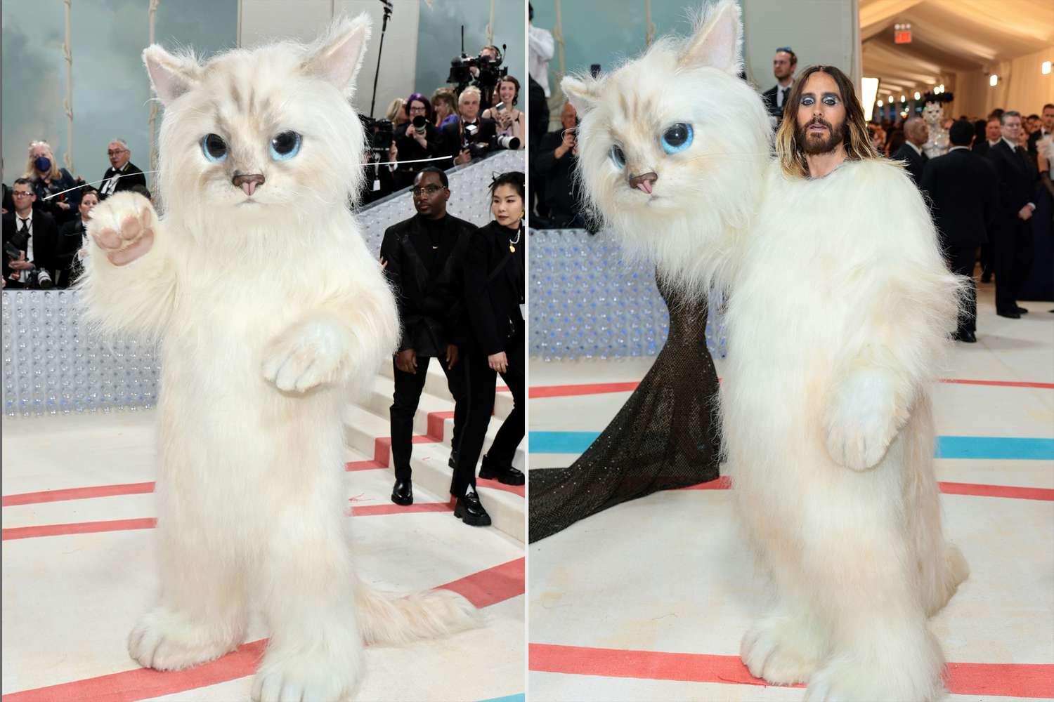 NEW YORK, NEW YORK - MAY 01: Jared Leto, dressed as Choupette, attends The 2023 Met Gala Celebrating "Karl Lagerfeld: A Line Of Beauty" at The Metropolitan Museum of Art on May 01, 2023 in New York City. (Photo by Jamie McCarthy/Getty Images)NEW YORK, NEW YORK - MAY 01: Jared Leto, dressed as Choupette, attends The 2023 Met Gala Celebrating "Karl Lagerfeld: A Line Of Beauty" at The Metropolitan Museum of Art on May 01, 2023 in New York City. (Photo by Dimitrios Kambouris/Getty Images for The Met Museum/Vogue)