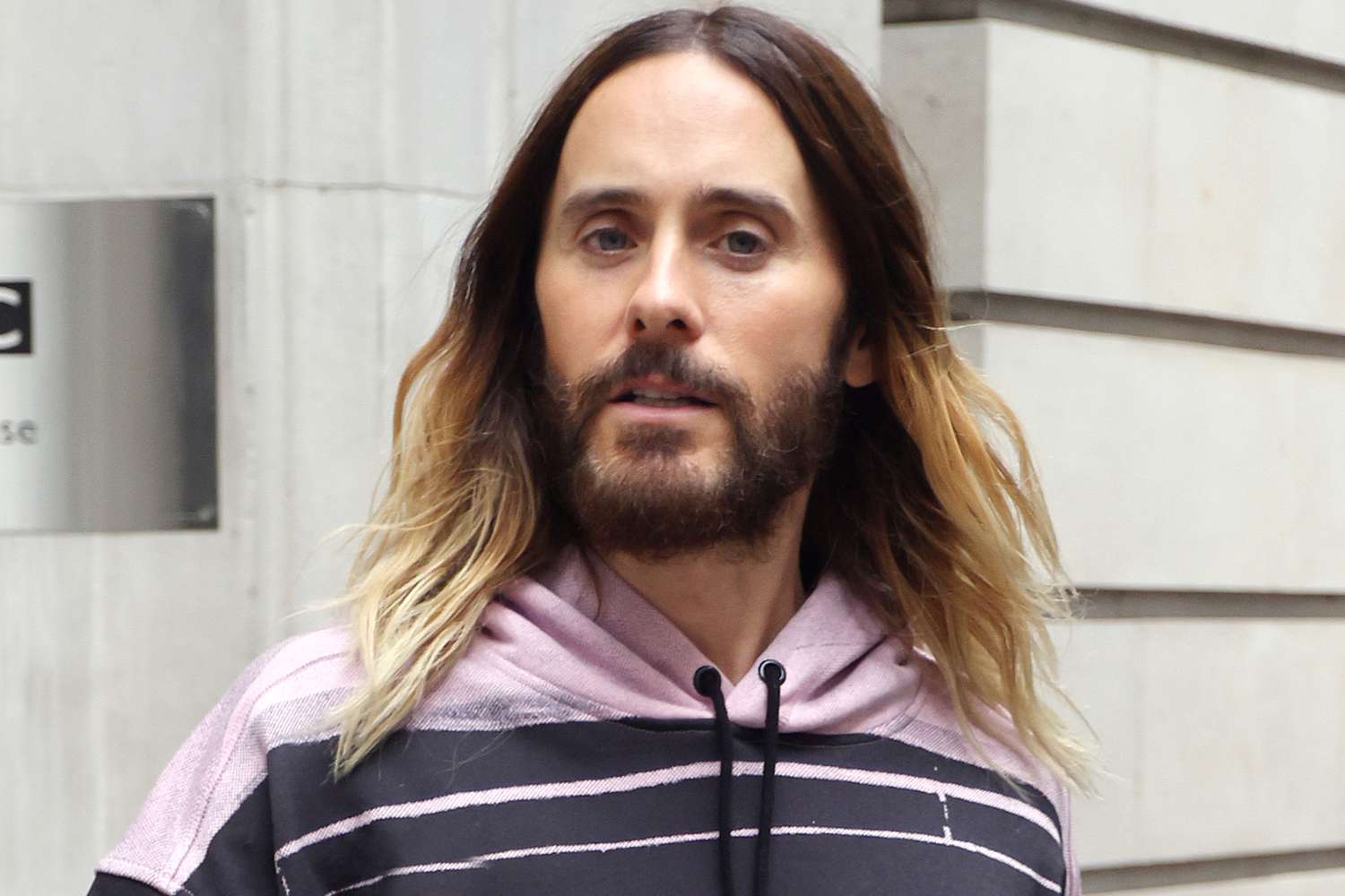 LONDON, ENGLAND - MAY 30: Jared Leto leaving an interview at BBC Radio 2 on May 30, 2023 in London, England. (Photo by Neil Mockford/GC Images)