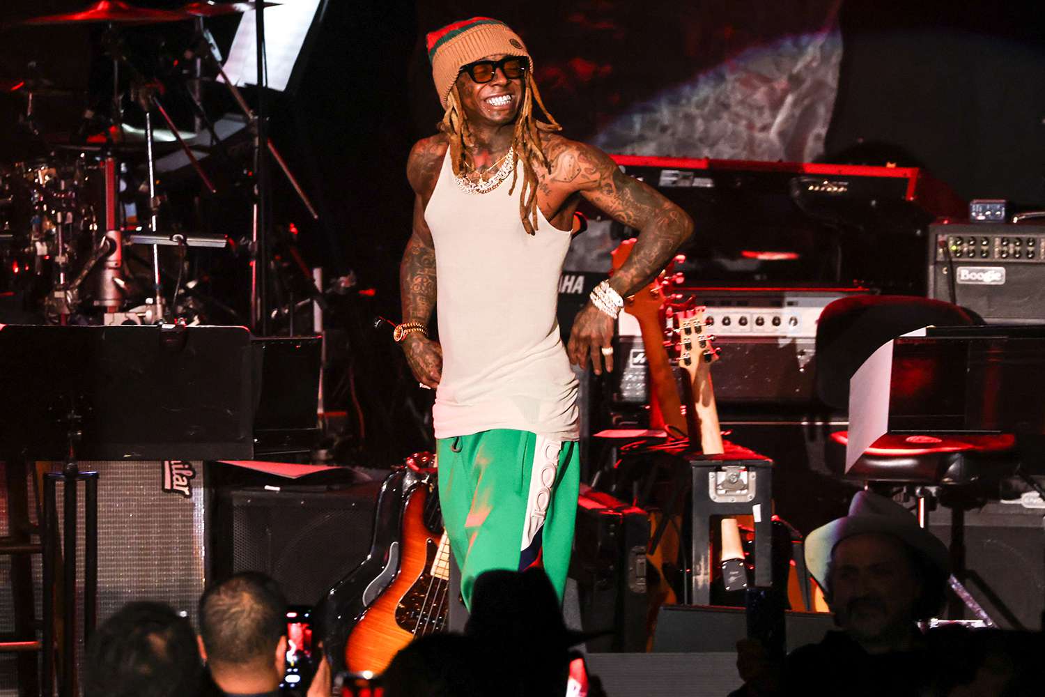 Lil Wayne performs onstage at the Pre-Grammy Gala held at The Beverly Hilton on February 4, 2023 in Beverly Hills, California.