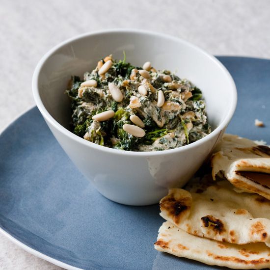 Spicy Spinach Dip with Pine Nuts