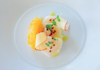 Scallop Sashimi with Meyer Lemon Confit