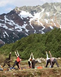 Trips include yoga in Patagonia.