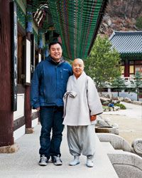 With Eunwoo, a Yunpilam temple nun.