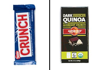 Nestle Crunch Bars vs. Alter Eco's Midnight Crunch Bars