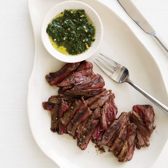 1. Grilled Skirt Steak with Chimichurri Sauce