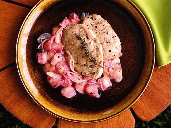 Pork Tenderloin with Rhubarb-Shallot Compote