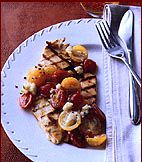 Chicken Paillard with Tomato and Goat Cheese Salad 
