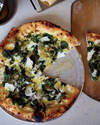 Pizza with Garlic Cream and Nettles