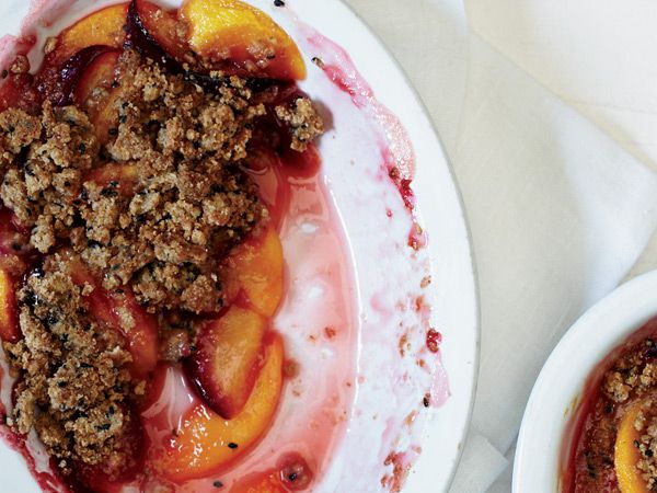 Peaches and Plums with Sesame Crumble // &copy; Ryan Liebe