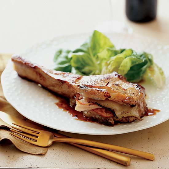 Ham-and-Cheese Stuffed Veal Chops
