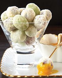 White Chocolate-Coated Grapes with Orange Curd