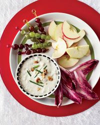 Blue-Cheese-and-Walnut Dip with Waldorf Crudit&eacute;s