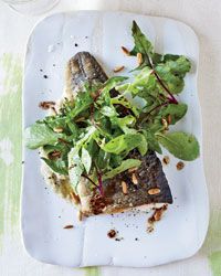 Trout with Warm Pine-Nut Dressing and Fennel Puree