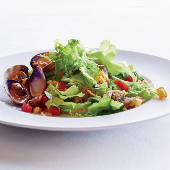 Escarole Salad with Clams and Grilled Corn