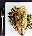 Broiled Striped Bass with Ginger-Scallion Oil