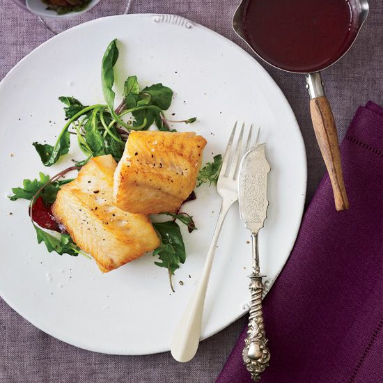 Grilled Black Cod with Red Wine-Miso Butter Sauce