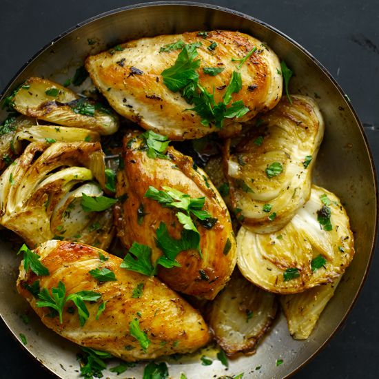 Saut&eacute;ed Chicken Breasts with Fennel and Rosemary