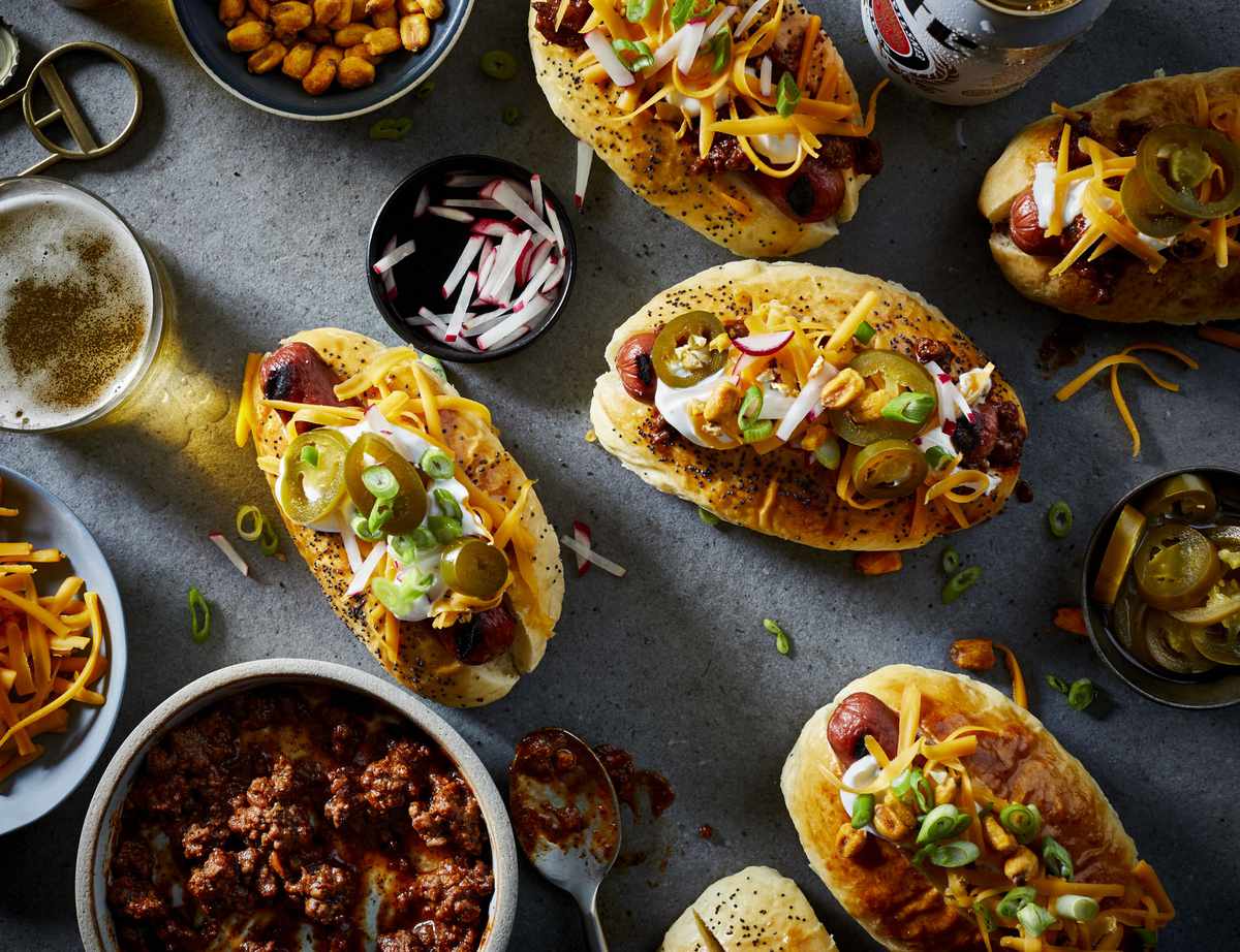Ultimate Loaded Chili-Topped Hot Dogs