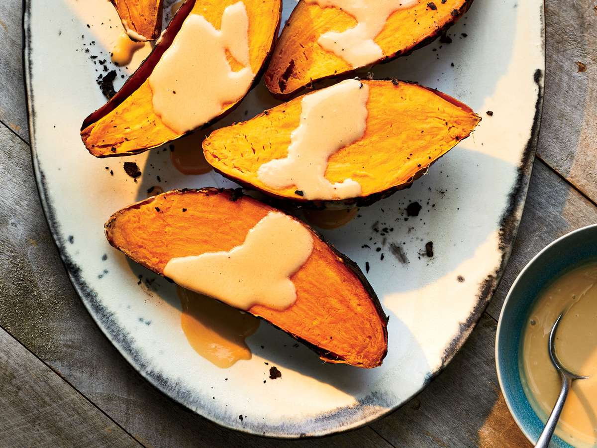 Ember Roasted Sweet Potatoes with Coconut Caramel
