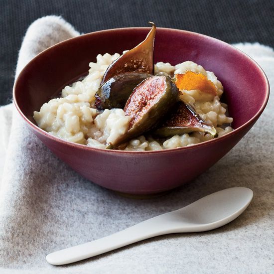 Soy Milk-Arborio Rice Pudding with Poached Figs