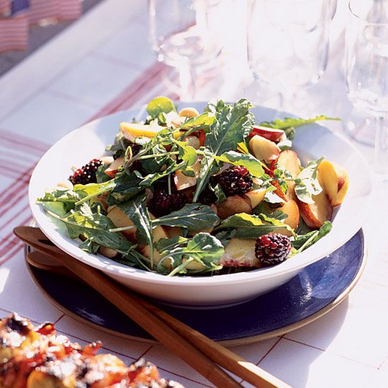 Summer Fruit Salad with Arugula and Almonds
