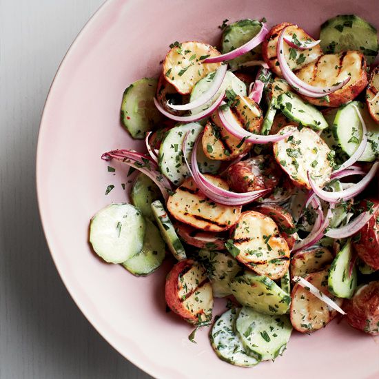 Creamy Cucumber and Grilled Potato Salad
