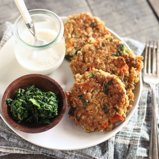 Oat Cakes and Spinach with Horseradish Sauce
