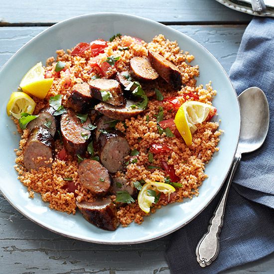 Tunisian Couscous Salad with Grilled Sausages