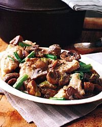 Pan-Roasted Monkfish with Mushrooms and Scallions 