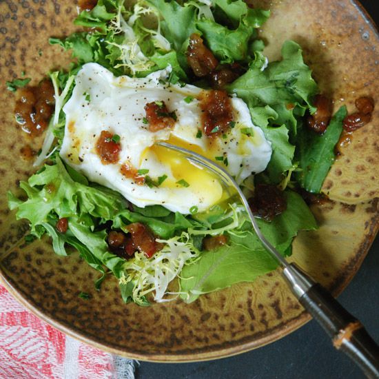 One-Eyed Salad with Brown Sugar-Bacon Vinaigrette