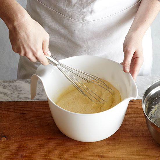 How to Make Popovers: combine wet and dry ingredients