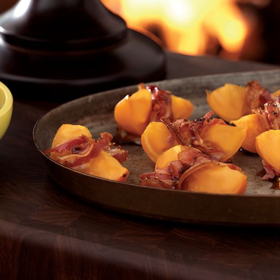 Roasted Persimmons Wrapped in Pancetta