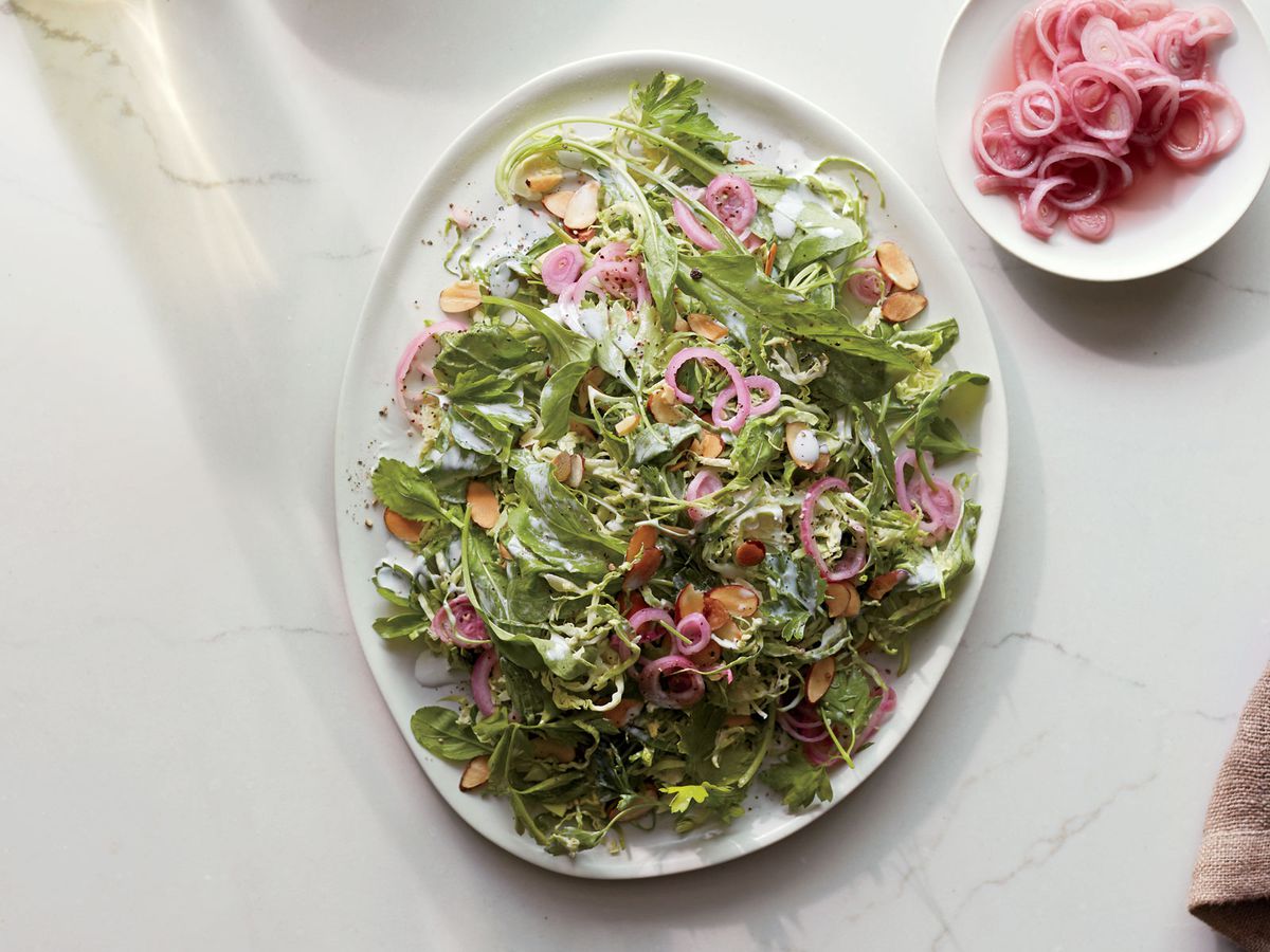 Brussels Sprouts and Arugula Salad with Buttermilk Dressing