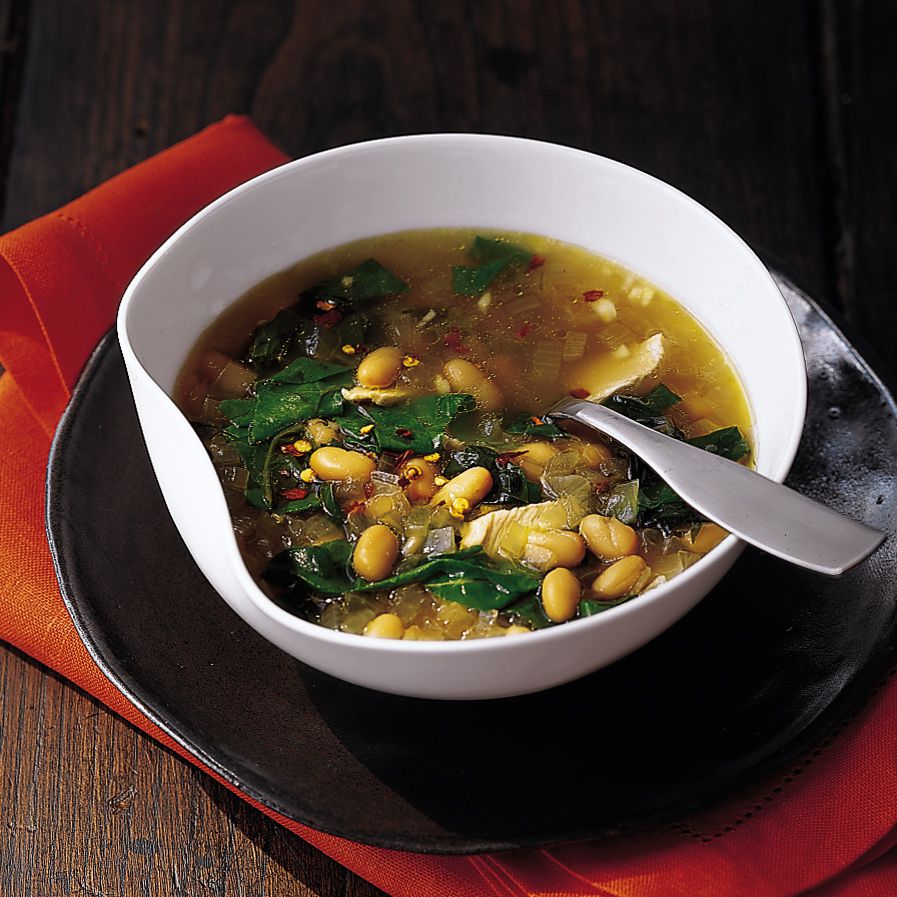 Garlicky White Bean Soup with Chicken and Chard 