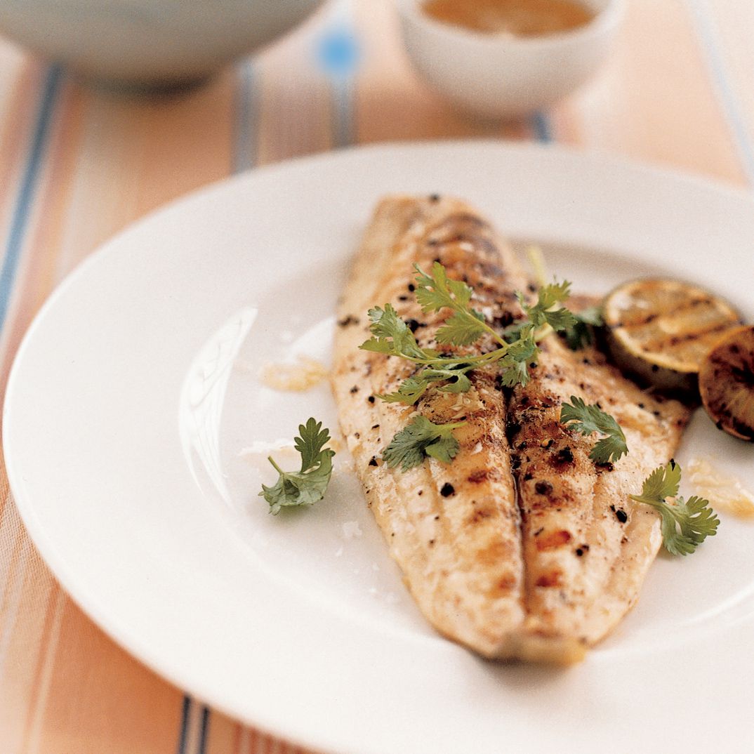 Grilled Pompano with Tangy Ginger Sauce 