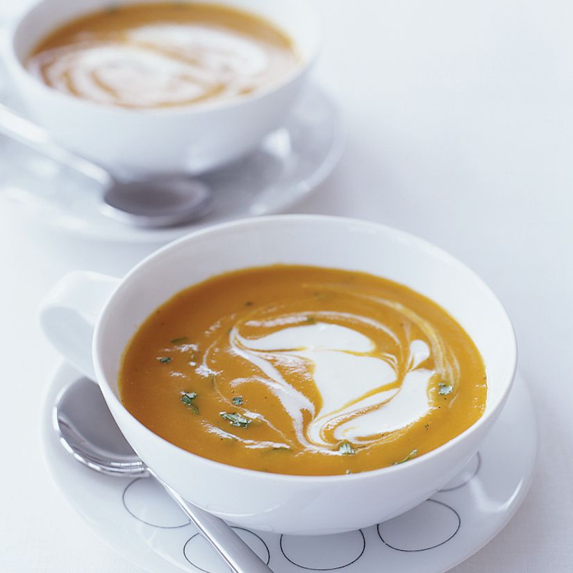 Gingered Carrot Soup with Cr&egrave;me Fra&icirc;che 