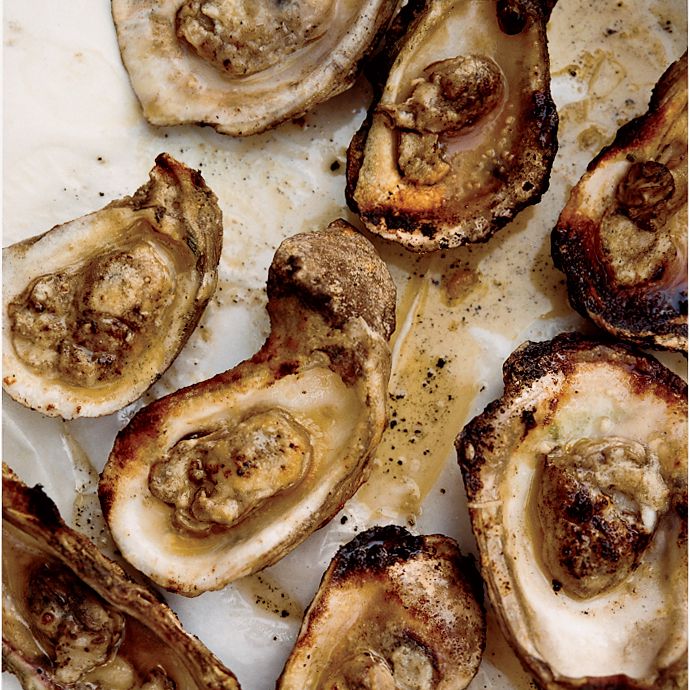 Grilled Oysters with Spicy Tarragon Butter 
