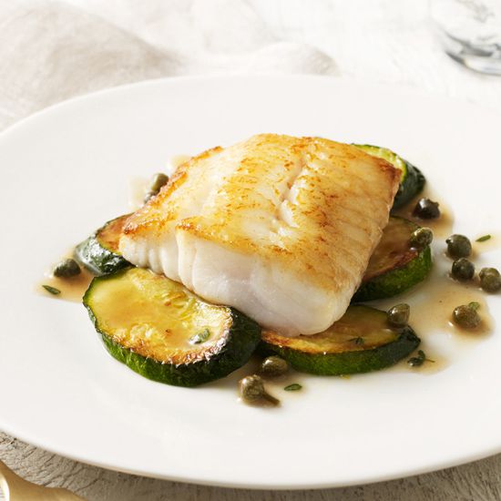 Vinegar-Poached Sturgeon with Thyme-Butter Sauce 