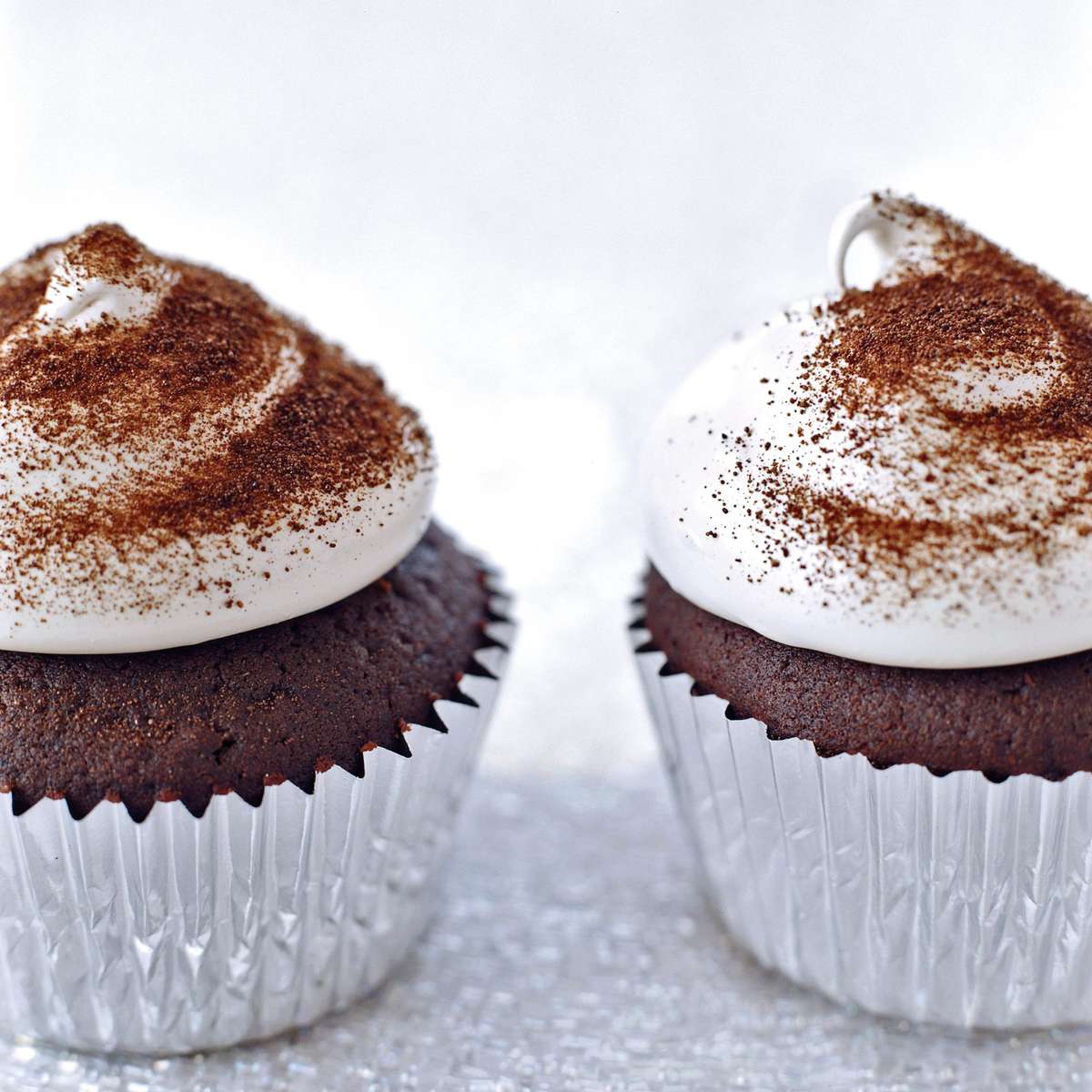Devil's Food Cupcakes with Espresso Meringue 