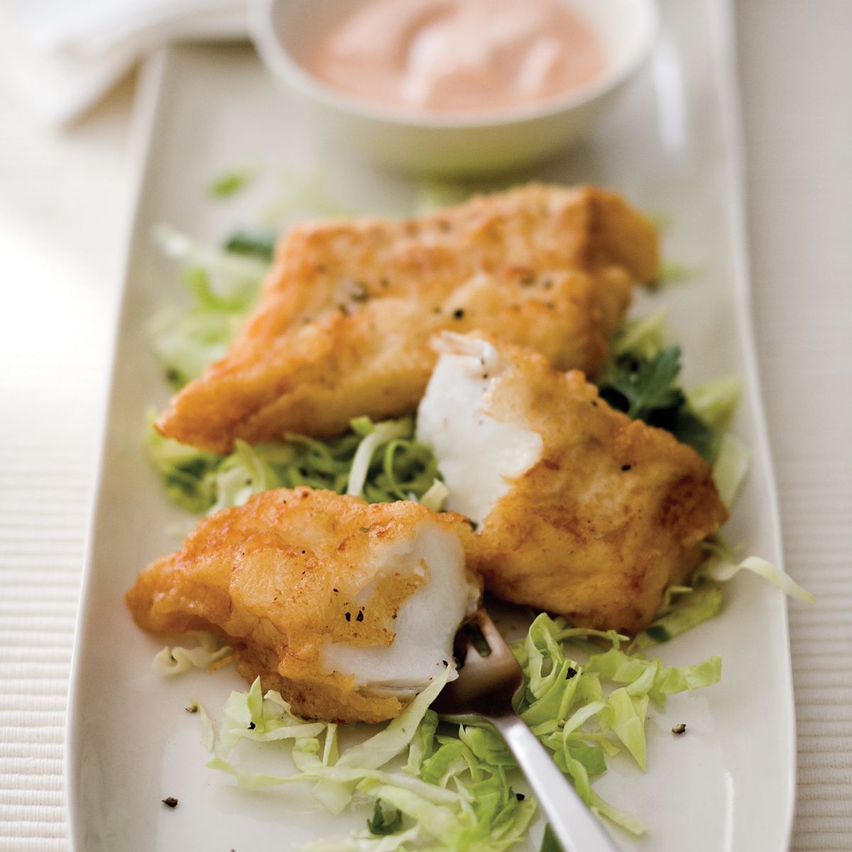 Battered Cod with Marie Rose Sauce 