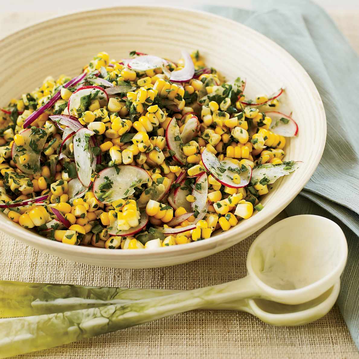 Raw Corn and Radish Salad with Spicy Lime Dressing