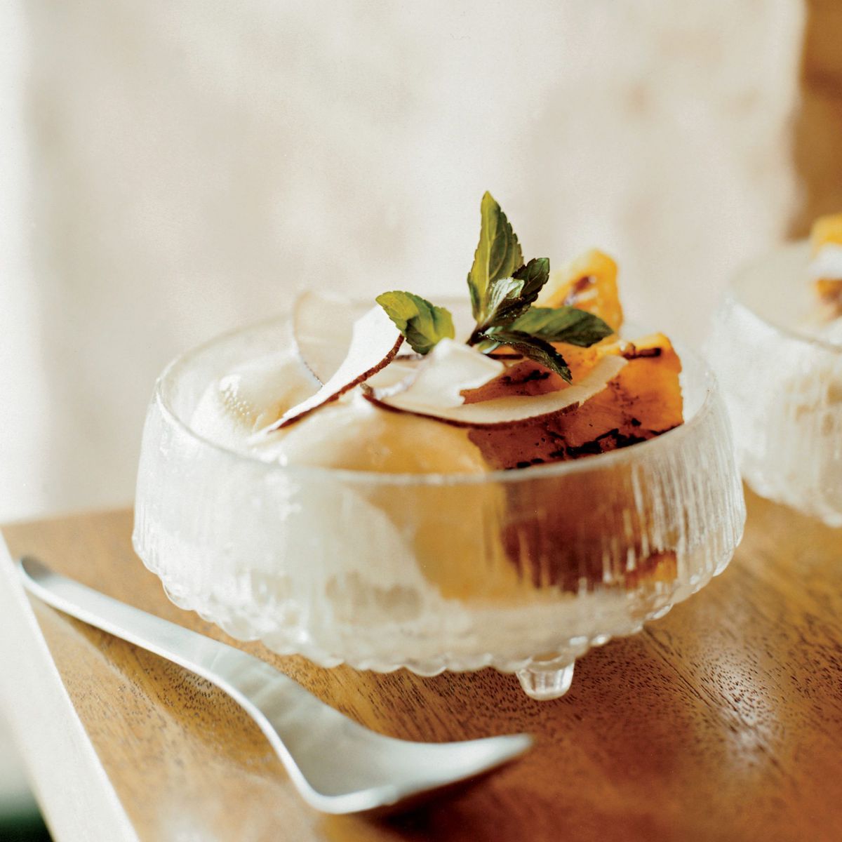 Caramelized Pineapple Sundaes with Coconut 