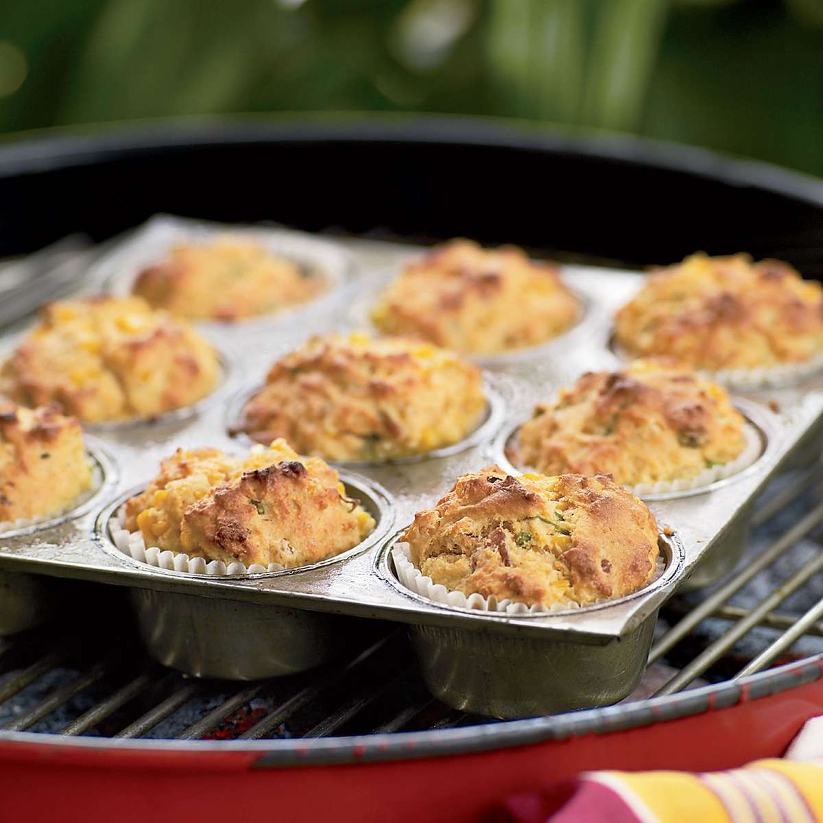 Grill-Roasted Bacon-and-Scallion Corn Muffins 