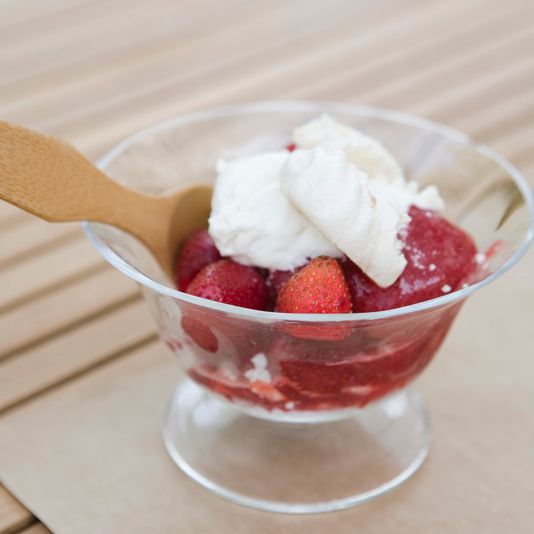 Strawberry-Red Wine Sorbet with Crushed Meringue 