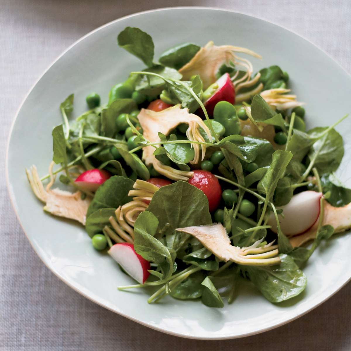 Crunchy Vegetable Salad with Saut&eacute;ed Peas and Radishes 